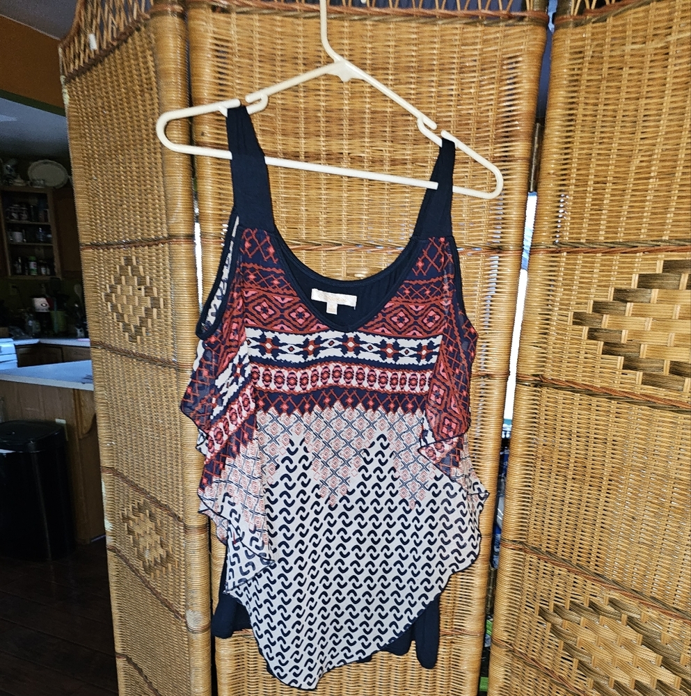 Tank top with sheer piece
